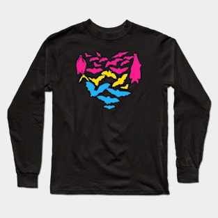 Pansexual Bats Heart Long Sleeve T-Shirt